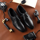 Ascot - Men's Black Box Leather Oxford Shoe - LS-5
